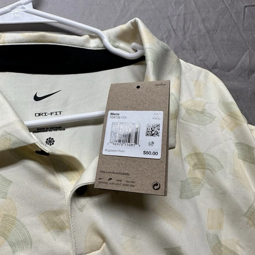 NWT Nike Golf Tour Dri-FIT Micro Print Polo Shirt Men's 2XL FD5739-113